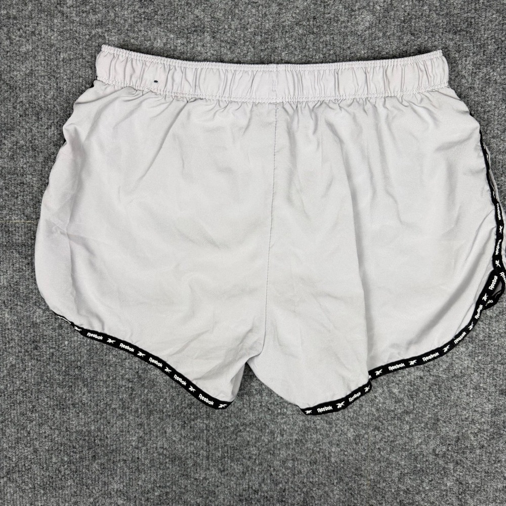 Reebok Womens Light Grey Logo Tape Trim Running Athletic Shorts Small RN 117927 - Picture 2 of 5